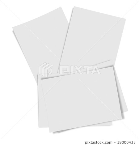 close up  stack of papers on white background 19000435
