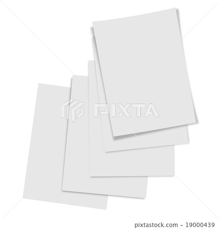 close up stack of papers on white background close up stack of papers on white background 19000439