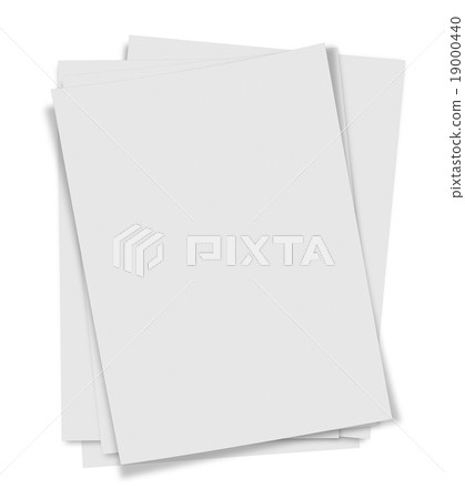 close up  stack of papers on white background 19000440