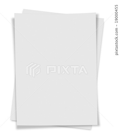 close up of stack of papers on white background 19000455