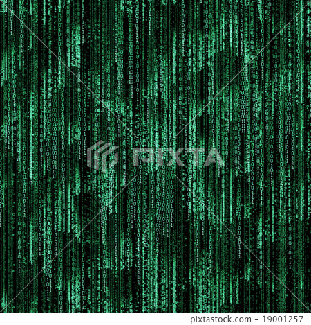 Green binary code on black background 19001257