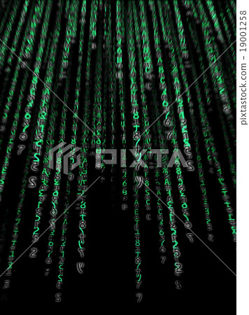 Green binary code on black background Green binary code on black background 19001258