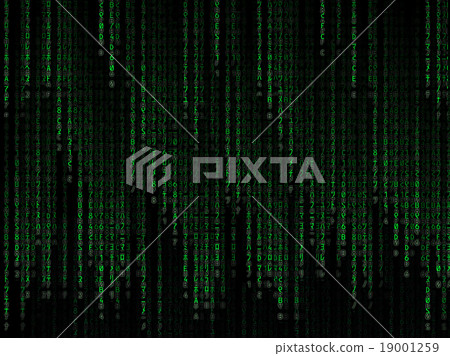 Green binary code on black background Green binary code on black background 19001259