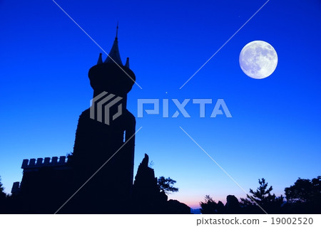 Tower and full moon (synthetic) 19002520