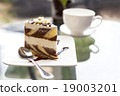 A piece of  butter and chocolate cake  19003201