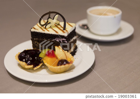beautiful, cakes and snack with coffee cup 19003361