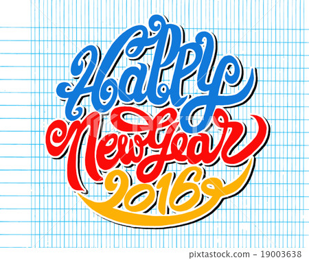 Hand drawing Doodle of happy new year Hand drawing Doodle of happy new year 19003638