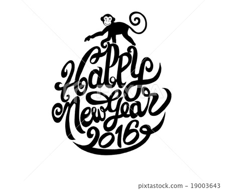 Hand drawing Doodle of happy new year Hand drawing Doodle of happy new year 19003643