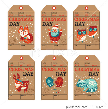 Christmas and New Year gift tags, stickers, labels Christmas and New Year gift tags, stickers, labels 19004248