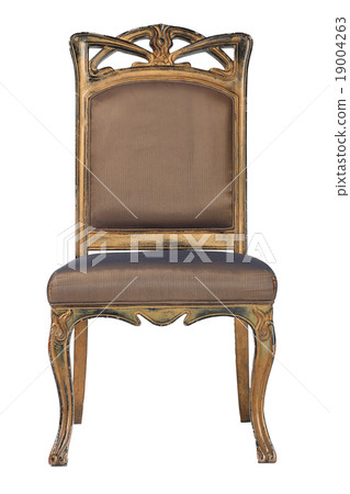 Brown antique chair retro style louis isolated 19004263