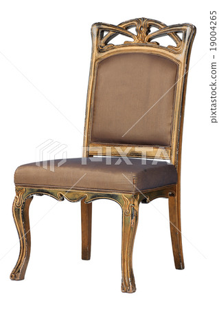 Brown antique chair retro style louis isolated 19004265
