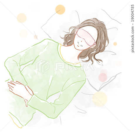 A Woman With An Eye Mask Stock Illustration