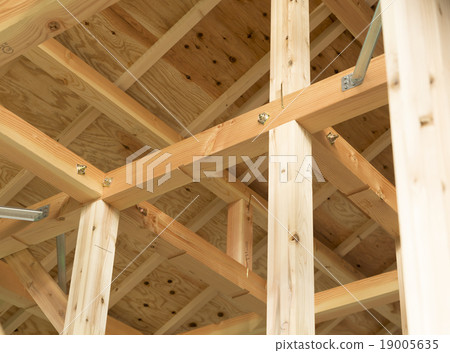 木二層房子特寫鏡頭的建造場所圖像 19005635