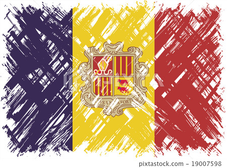 Andorran grunge flag. Vector illustration. 19007598
