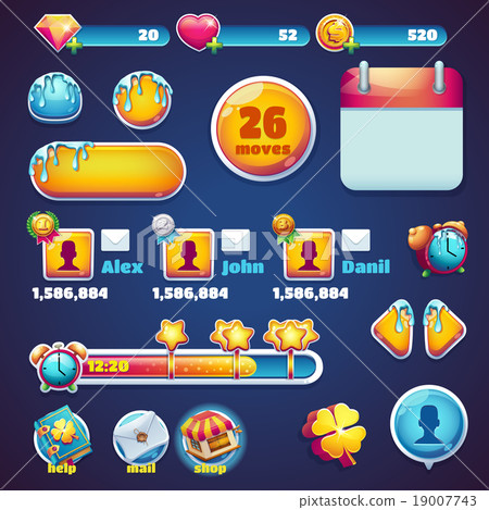 Sweet world mobile GUI set elements web games Sweet world mobile GUI set elements web games 19007743