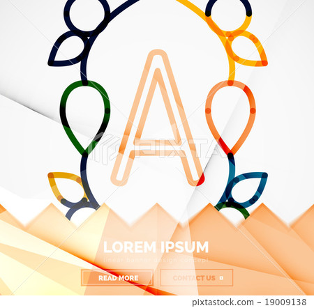 Abstract geometric linear hipster floral icon Abstract geometric linear hipster floral icon 19009138