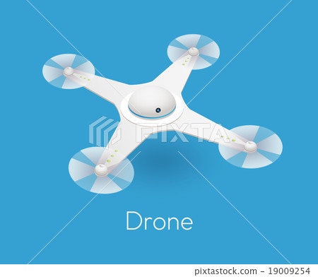 isometric white quadcopter drone 19009254
