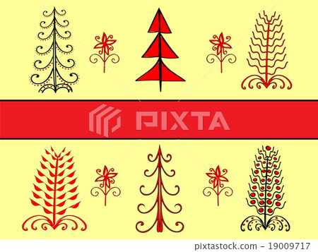 Set Christmas tree ornament ethnic 19009717