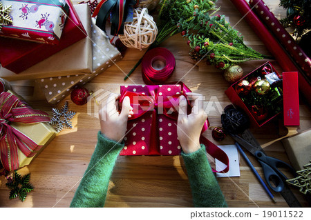 Christmas presents and wrapping papers Christmas presents and wrapping papers 19011522