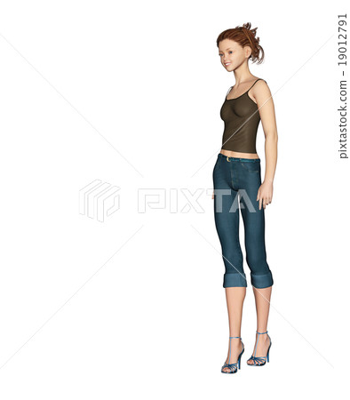  Female fashion à la carte perming3DCG illustrations material 19012791