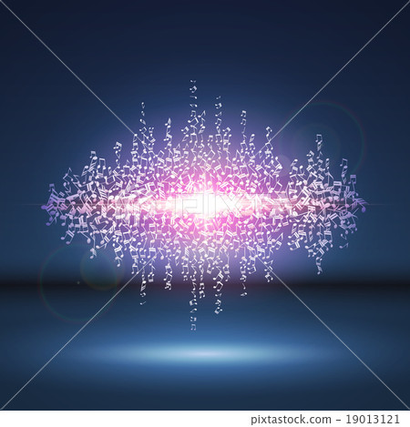 Exploding party music wave made of notes Exploding party music wave made of notes 19013121