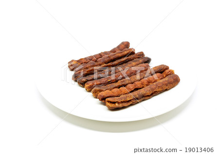 Ripe tamarind on white background 19013406