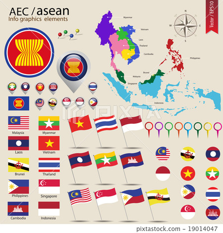 AEC info graphic elements, ASEAN AEC info graphic elements, ASEAN 19014047