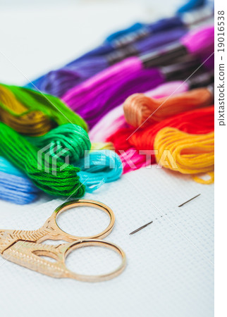 Embroidery floss and needle Embroidery floss and needle 19016538