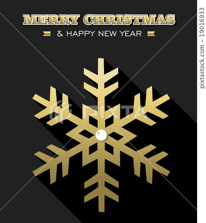 Merry christmas new year gold snowflake snow card Merry christmas new year gold snowflake snow card 19016933
