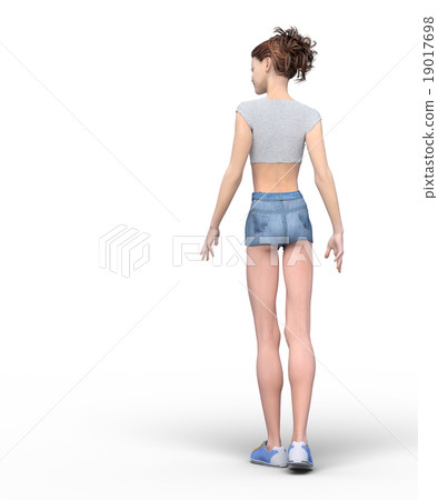 運動服背後的女性perming3DCG插圖素材 19017698