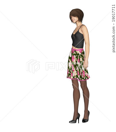 女性時尚點菜perming3DCG插圖素材 女性時尚點菜perming3DCG插圖素材 19017711