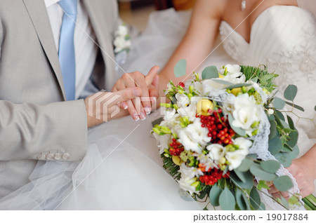 hands with rings bride and groom 19017884