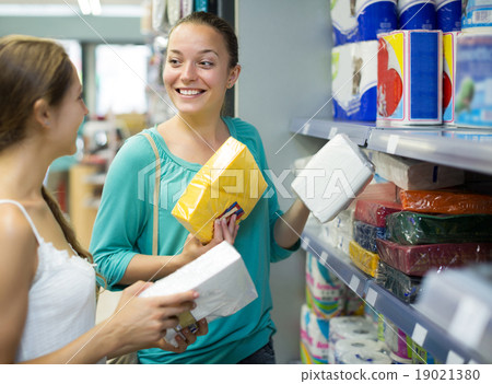 Women buying napkins for kitchen 19021380