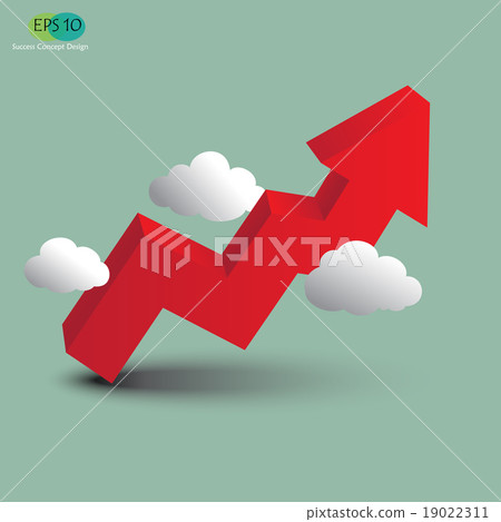 trending up high red graph break through the cloud 19022311