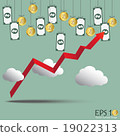trending up high red graph break through the cloud 19022313