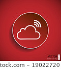 WiFi cloud icon on red plate like background 19022720