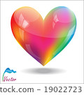 abstract 3D glossy rainbow heart isolated  19022723