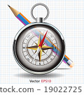 3d clear compass and pencil on graph paper backgro 19022725