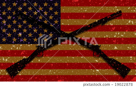 american flag and gun 19022878