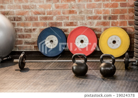 Exercising equipment arranged Exercising equipment arranged 19024378