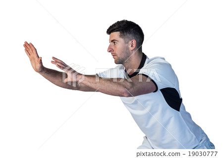 Side view of rugby player positioning 19030777