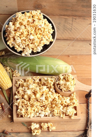 Popcorn and yellow dry corn grain with fresh corn. Popcorn and yellow dry corn grain with fresh corn. 19031630