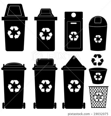recycle bin  silhouette vector 19032075