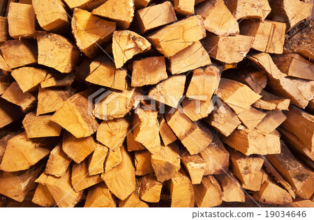 Pile of firewood 19034646