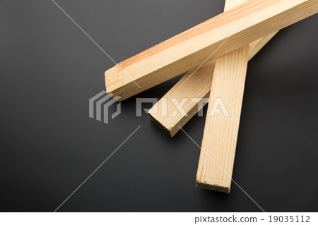 Three wooden planks on grey Three wooden planks on grey 19035112