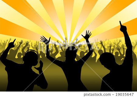 Silhouettes of dancing people 19035647
