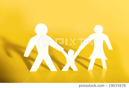 Concept image of paper cutout family 19035676