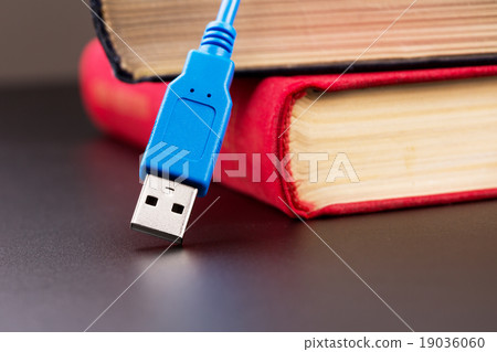 Usb cable and books 19036060
