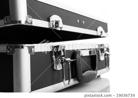 Metal briefcase isolated on white background 19036739