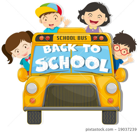 Children riding on the school bus 19037239